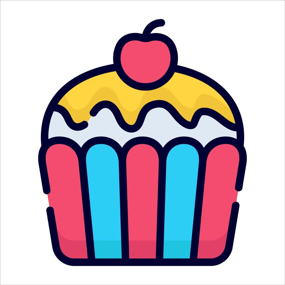 Cupcake, icona del dessert, disegno vettoriale icona del giorno dell'indipendenza degli Stati Uniti.