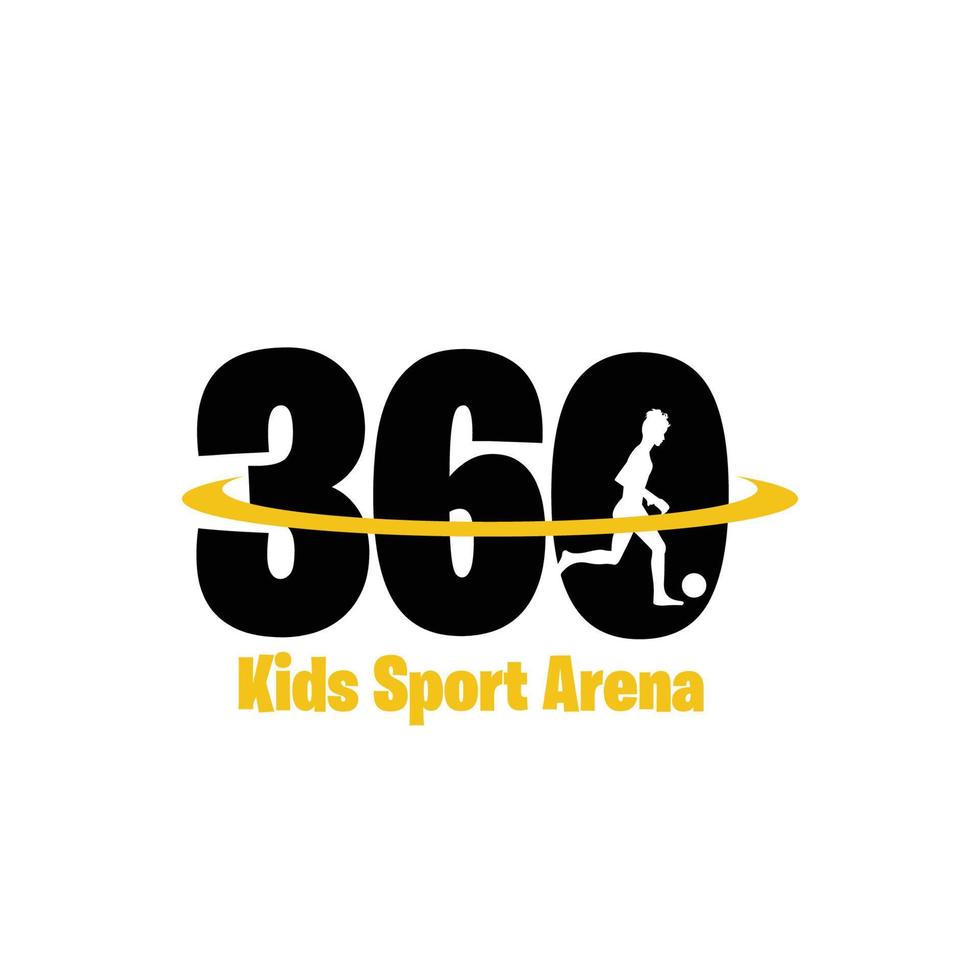 Logo dell'arena sportiva 360 bambini vettore