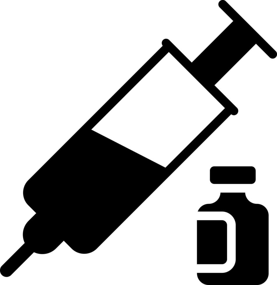 vaccino, icona di iniezione, icona sanitaria e medica. vettore