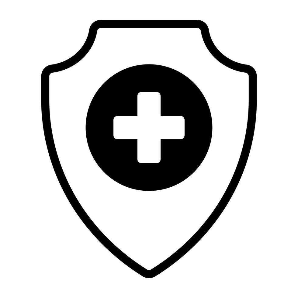protezione, icona dello scudo, icona sanitaria e medica. vettore
