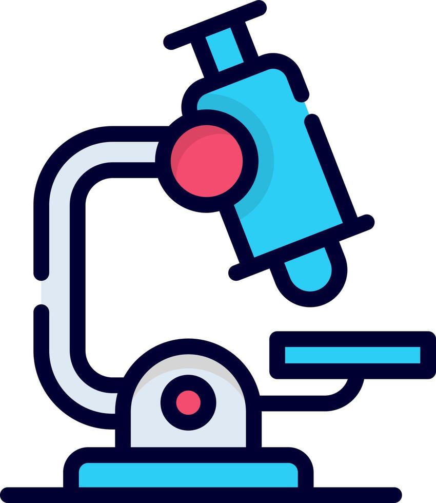 microscopio, icona di apparecchiature mediche, assistenza sanitaria e icona medica. vettore