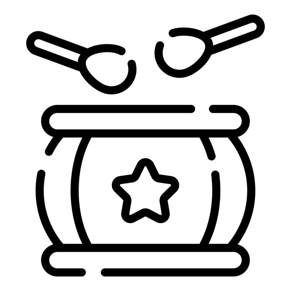 tamburo, icona della musica, disegno vettoriale icona del giorno dell'indipendenza degli Stati Uniti.