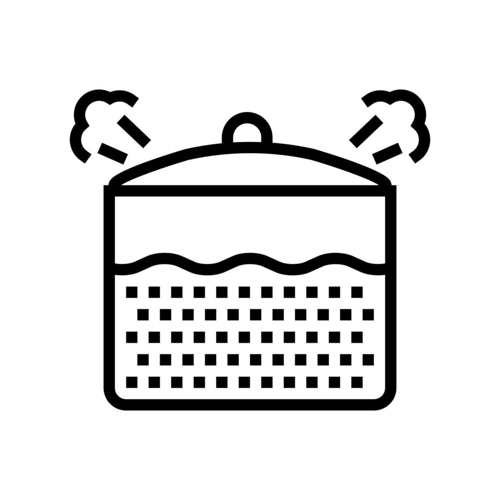 illustrazione vettoriale dell'icona della linea di farina d'avena bollente