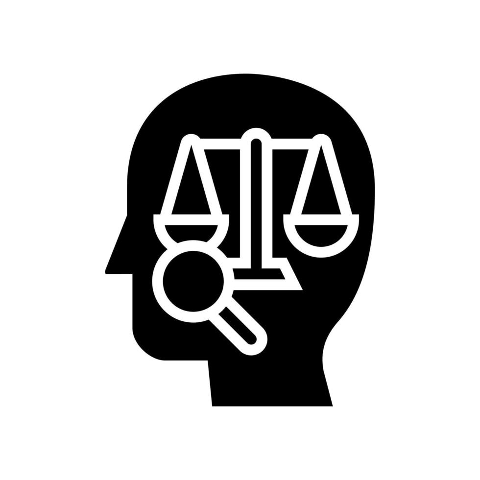 illustrazione vettoriale dell'icona del glifo del dizionario di diritto destro