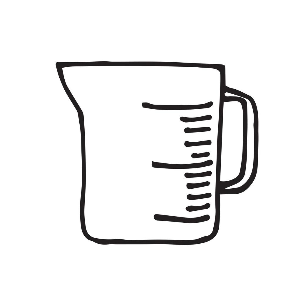 disegno vettoriale nello stile di doodle. bicchiere. semplice disegno di utensili da cucina.