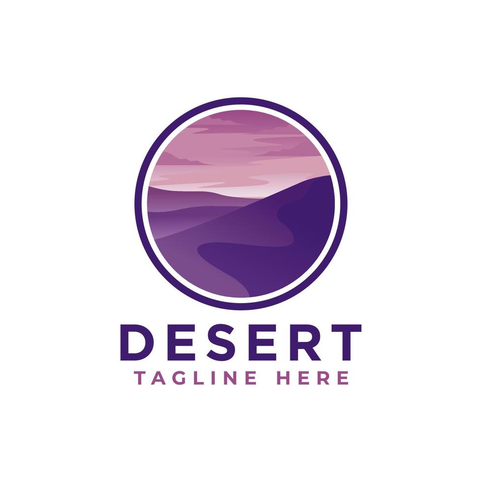 modello di logo del deserto. logotipo del deserto isolato. illustrazione vettoriale del deserto.