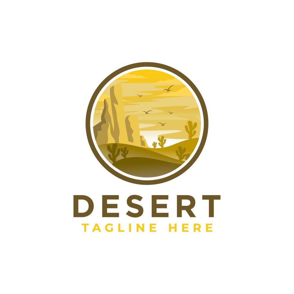 modello di logo del deserto. logotipo del deserto isolato. illustrazione vettoriale del deserto.