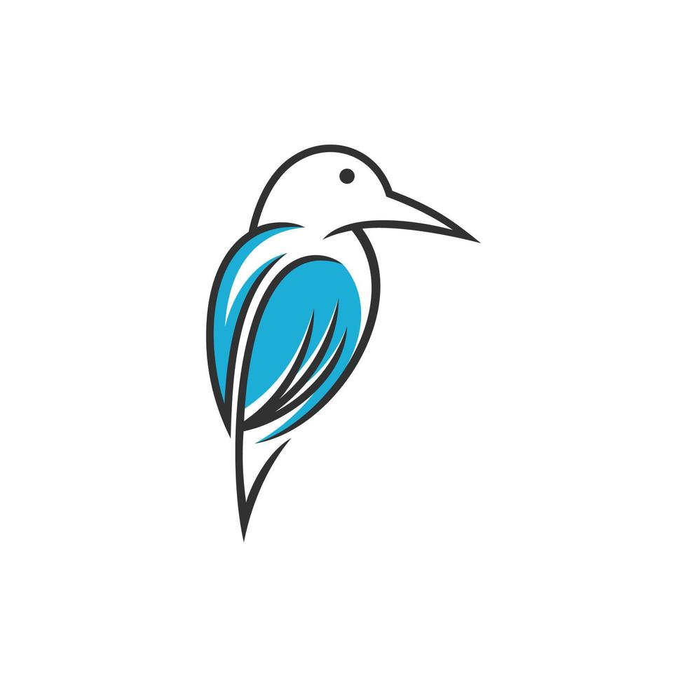 illustrazione di vettore di progettazione di logo di arte della linea dell'uccello