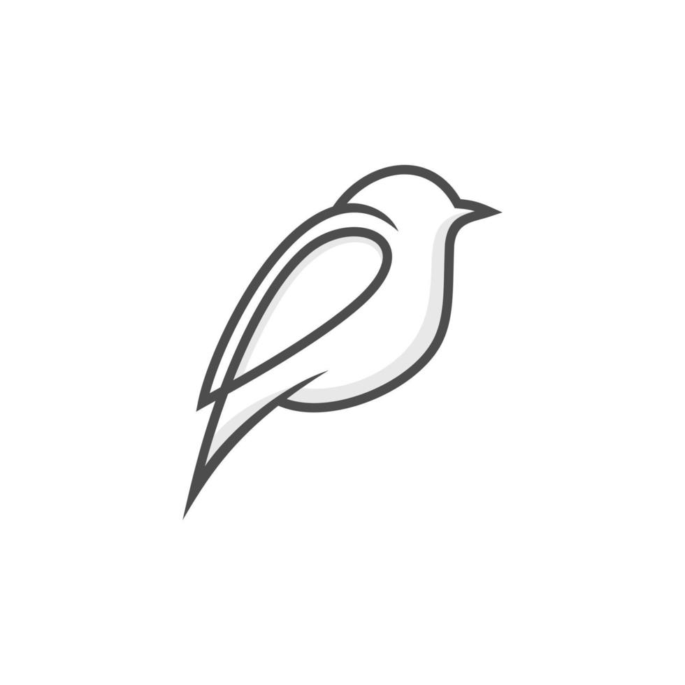 modello di progettazione del logo di arte della linea dell'uccello vettore
