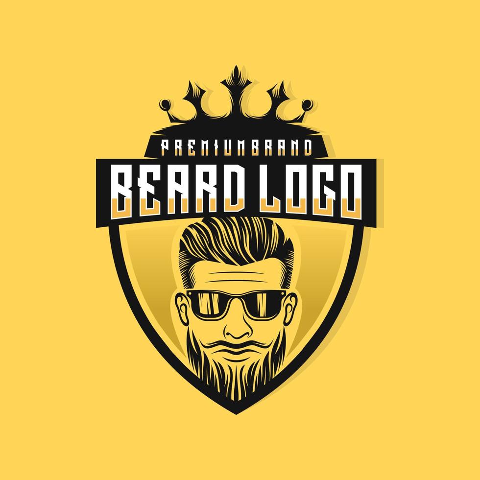 barba uomo logo design illustrazione vettoriale