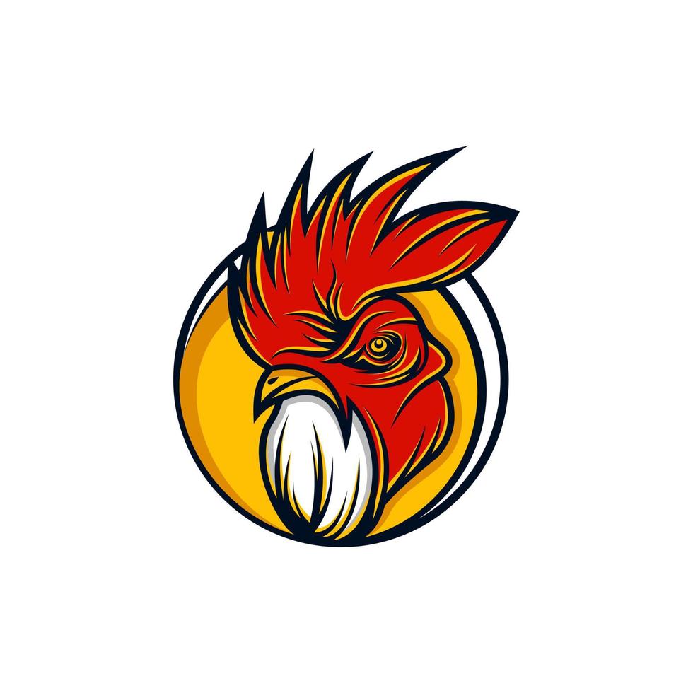 modello di disegni del logo del gallo, disegni del logo della testa di pollo vettore