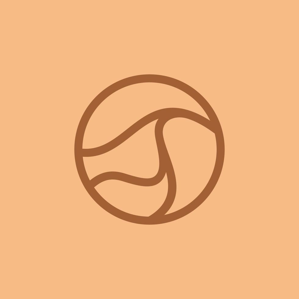 modello di logo di arte della linea del deserto. logotipo del deserto isolato. illustrazione vettoriale del deserto.