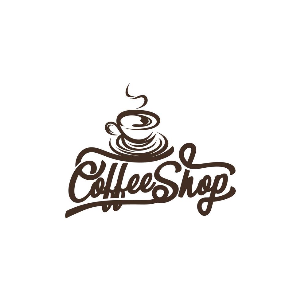 modello di illustrazione vettoriale di design del logo della caffetteria