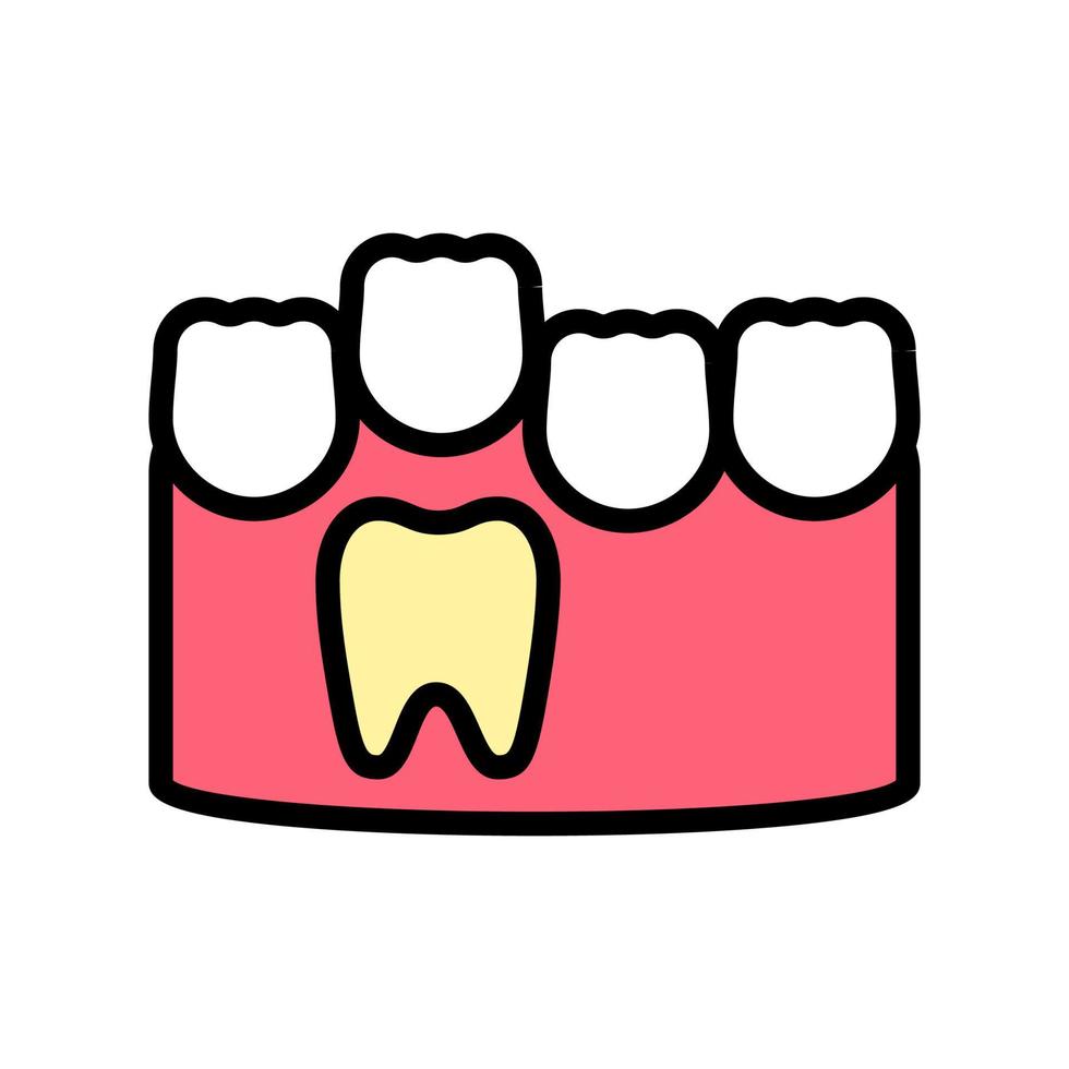 illustrazione vettoriale dell'icona del colore dei denti del bambino e dei molari