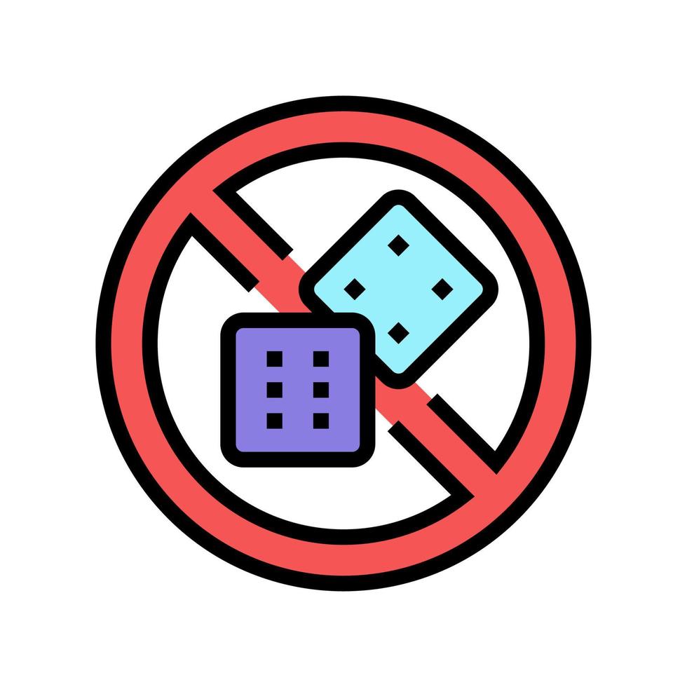 illustrazione vettoriale dell'icona del colore della dipendenza dal gioco d'azzardo
