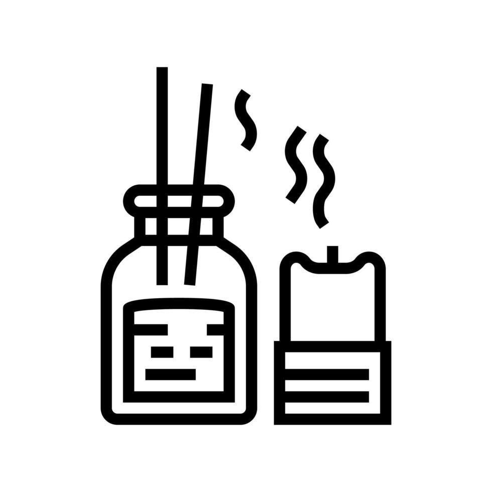 illustrazione vettoriale dell'icona della linea di accessori per aromaterapia