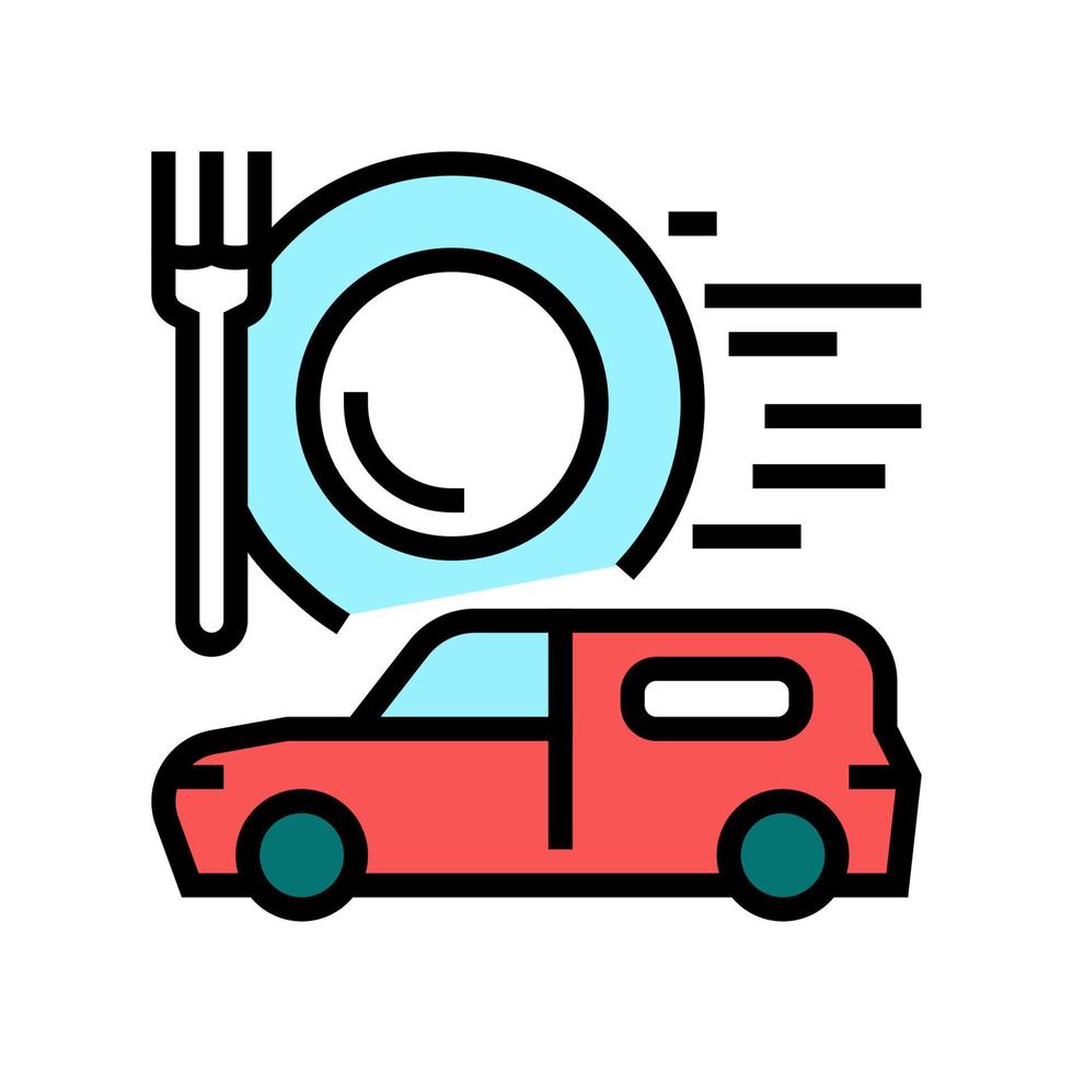 illustrazione vettoriale dell'icona del colore della consegna del cibo