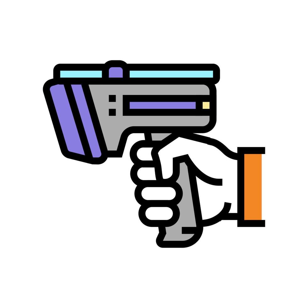 pistola laser per la scansione dell'icona a colori rfid illustrazione vettoriale