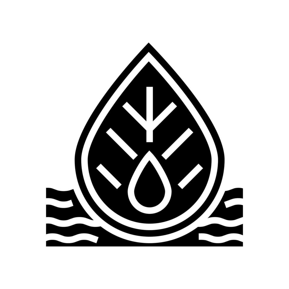 illustrazione vettoriale dell'icona del glifo della qualità delle acque reflue e dell'acqua circostante