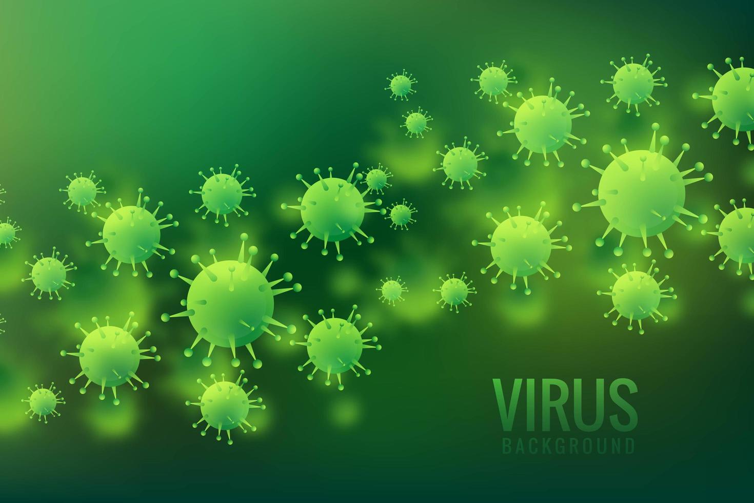 verde galleggiante 3d cellule di virus sullo sfondo vettore