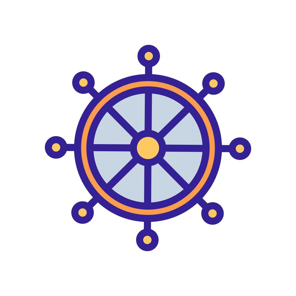 illustrazione del profilo del vettore dell'icona della ruota del dharma