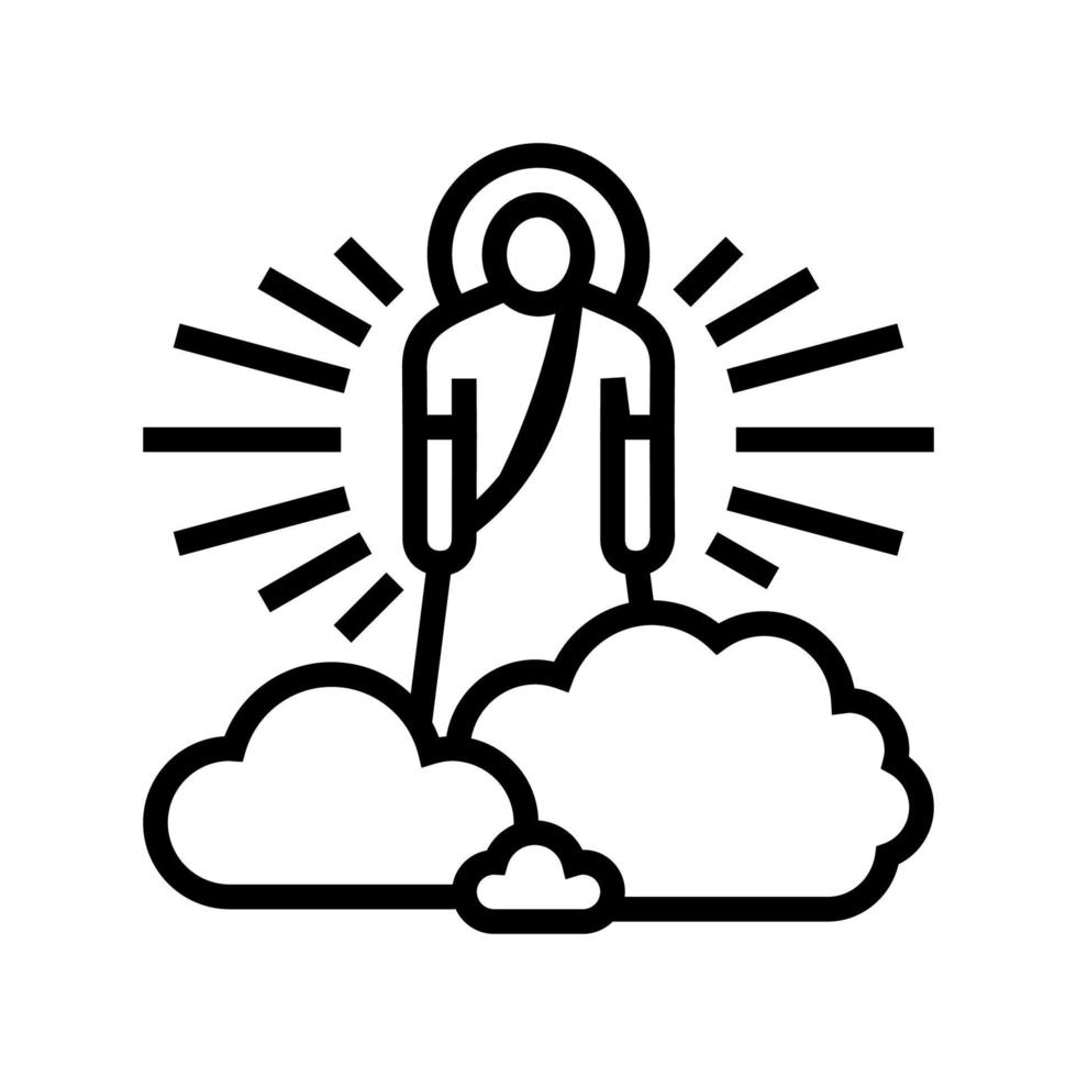 illustrazione vettoriale dell'icona della linea del cristianesimo di dio