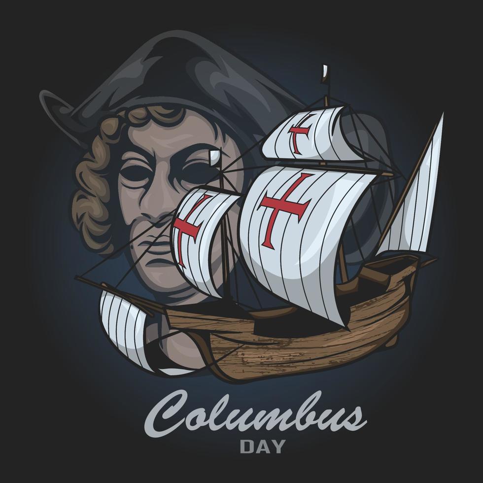 illustrazione del giorno di Colombo vettore