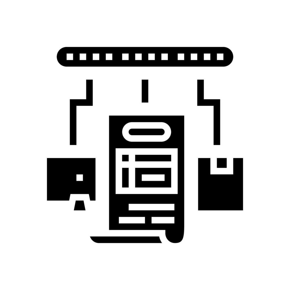 illustrazione vettoriale dell'icona del glifo del numero di tracciamento