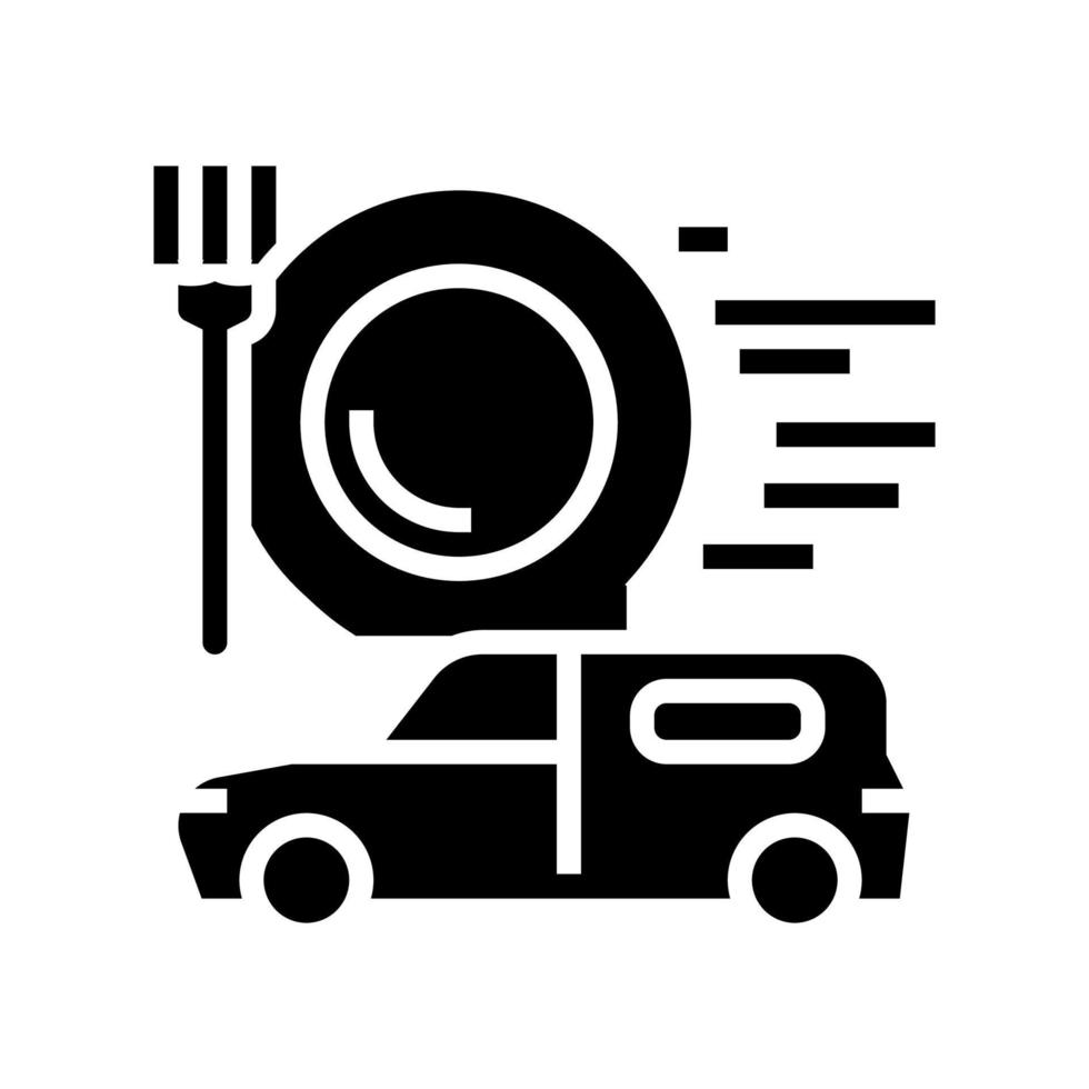 illustrazione vettoriale dell'icona del glifo di consegna cibo
