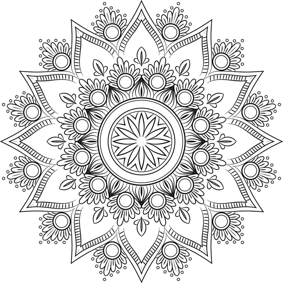 design mandala di lusso in bianco e nero. vettore