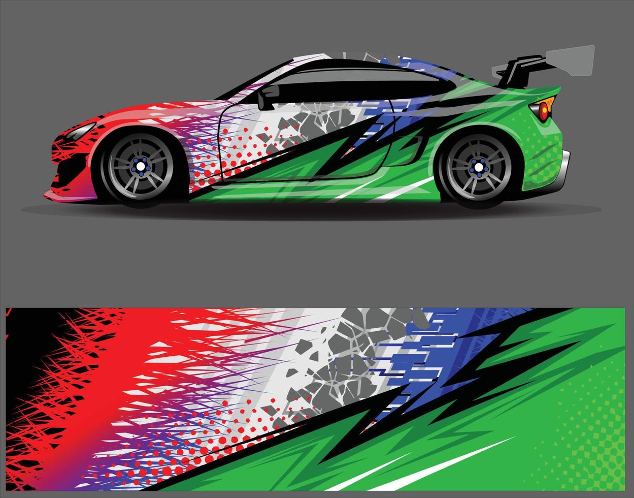 grafica della decalcomania dell'involucro dell'auto. abstract eagle stripe grunge racing e sfondo sportivo per livrea da corsa o adesivo in vinile per auto uso quotidiano vettore