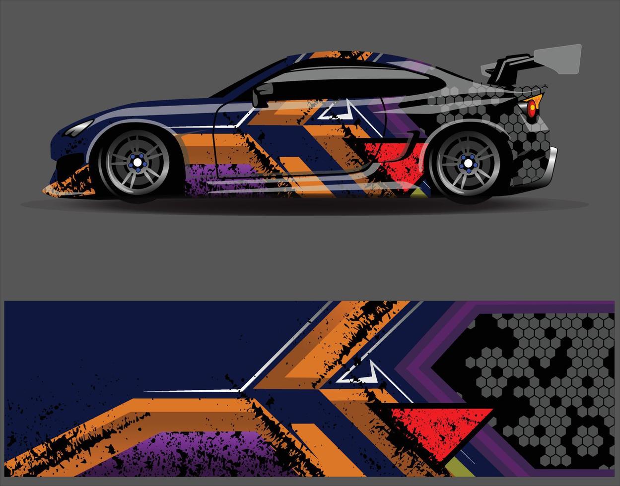 grafica della decalcomania dell'involucro dell'auto. abstract eagle stripe grunge racing e sfondo sportivo per livrea da corsa o adesivo in vinile per auto uso quotidiano vettore