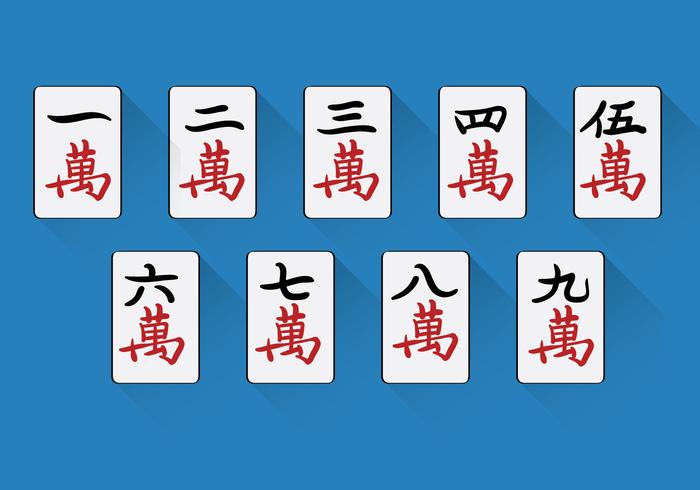 Vettore cinese Mahjong