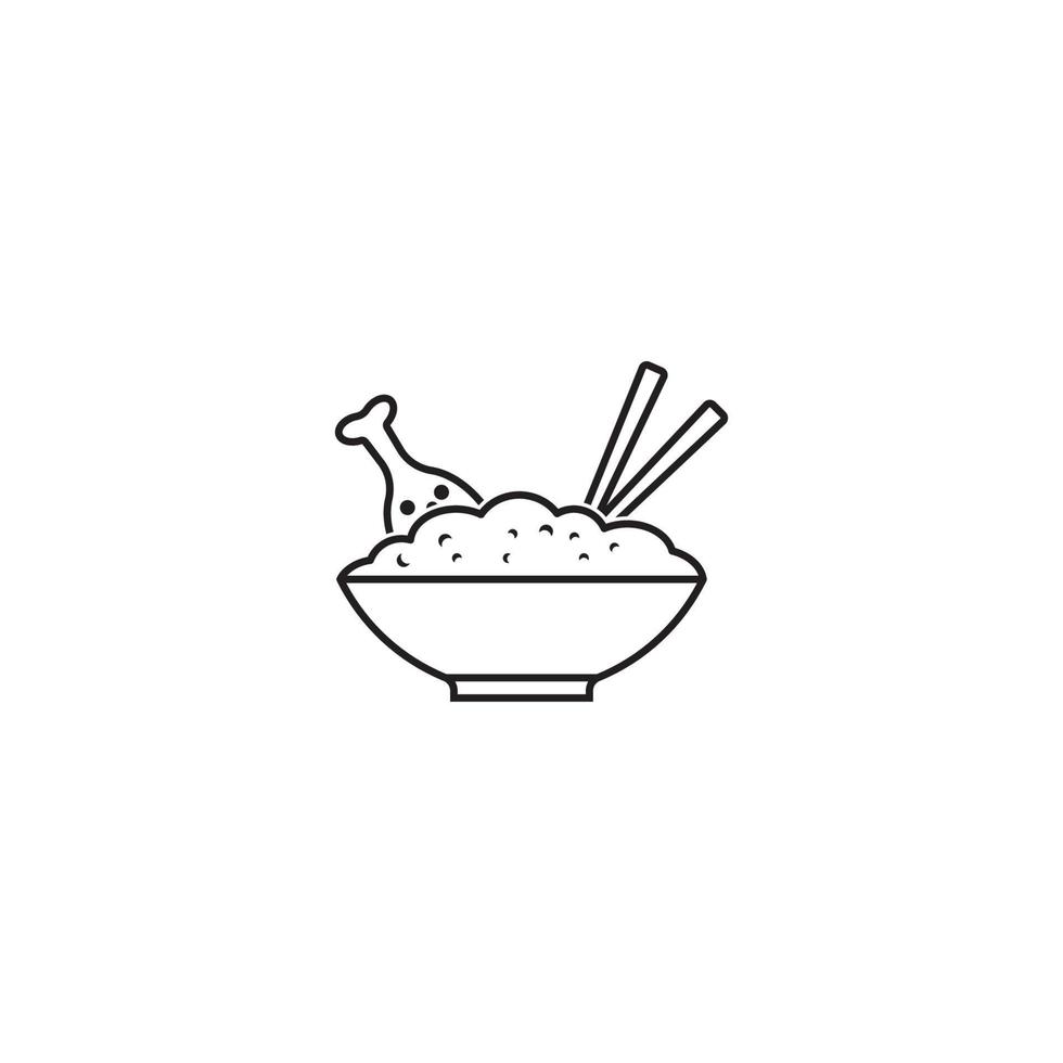 icona della ciotola di riso. vettore