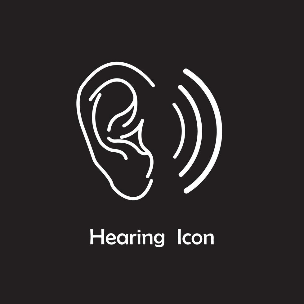 icona dell'orecchio. modello di progettazione illustrazione vettoriale. vettore