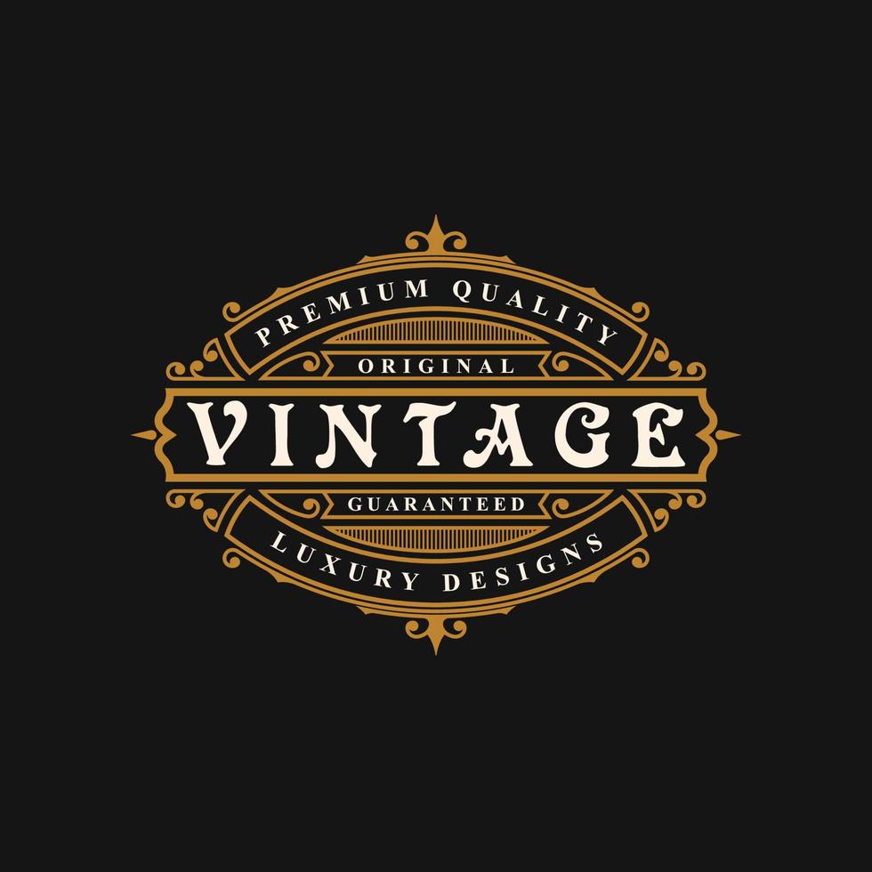 logo dell'ornamento di lusso vintage vettore