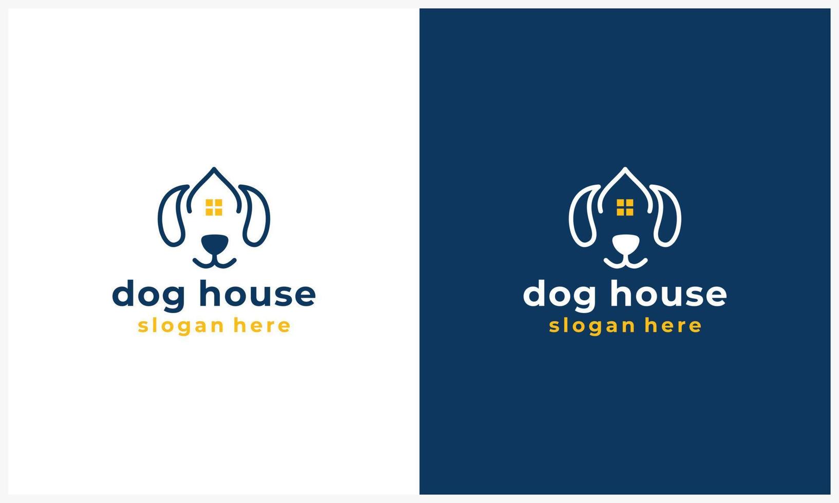 modello di progettazione del logo della casa del cane e dell'animale domestico vettore