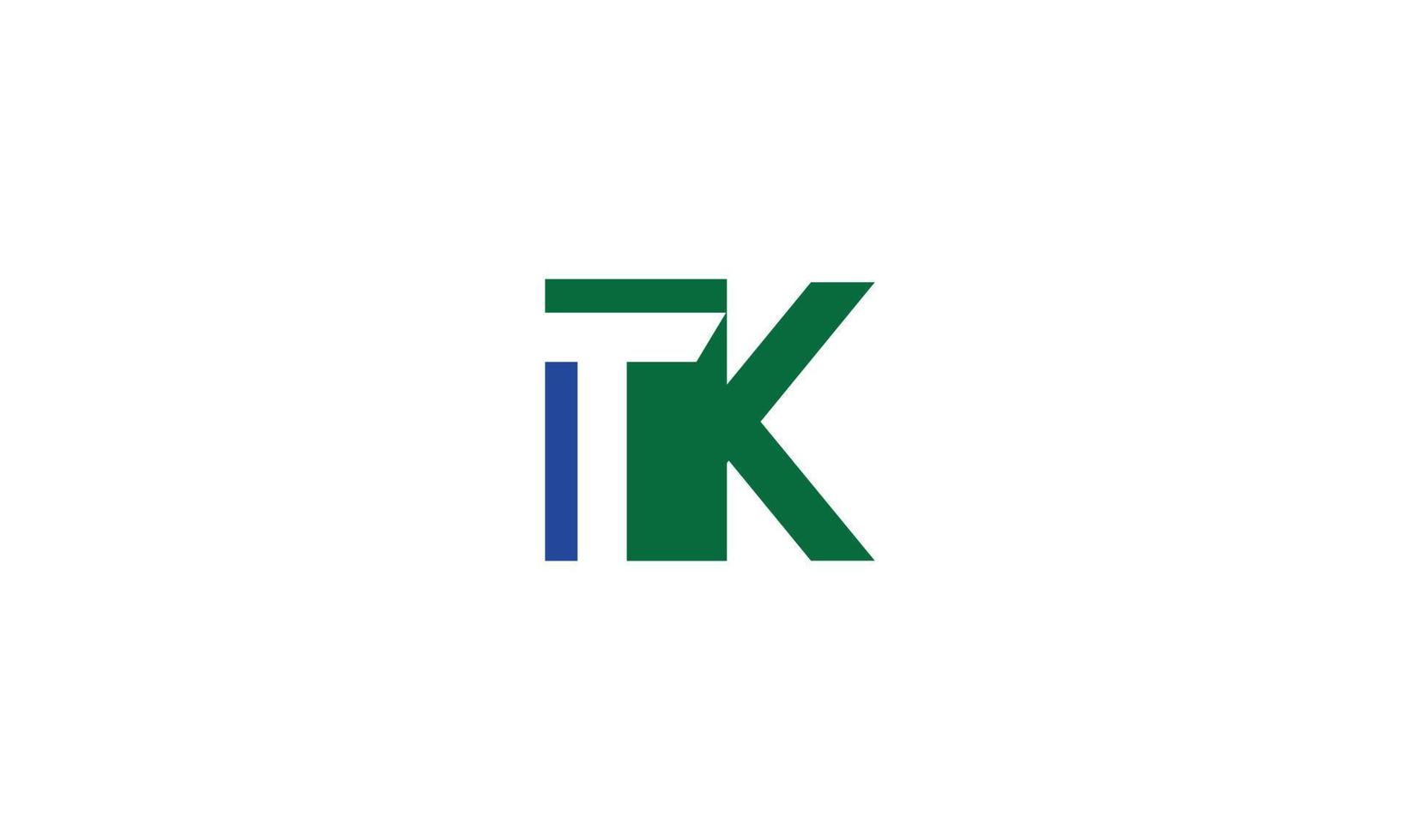 alfabeto lettere iniziali monogramma logo tk, kt, t e k vettore