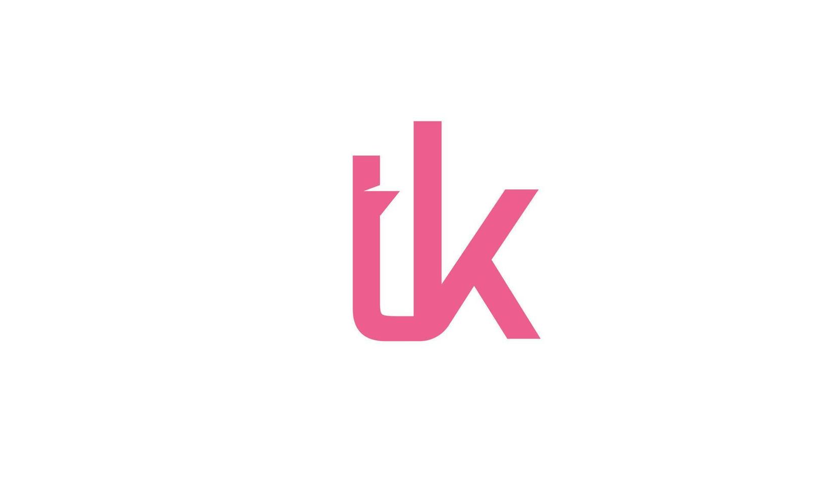 alfabeto lettere iniziali monogramma logo tk, kt, t e k vettore