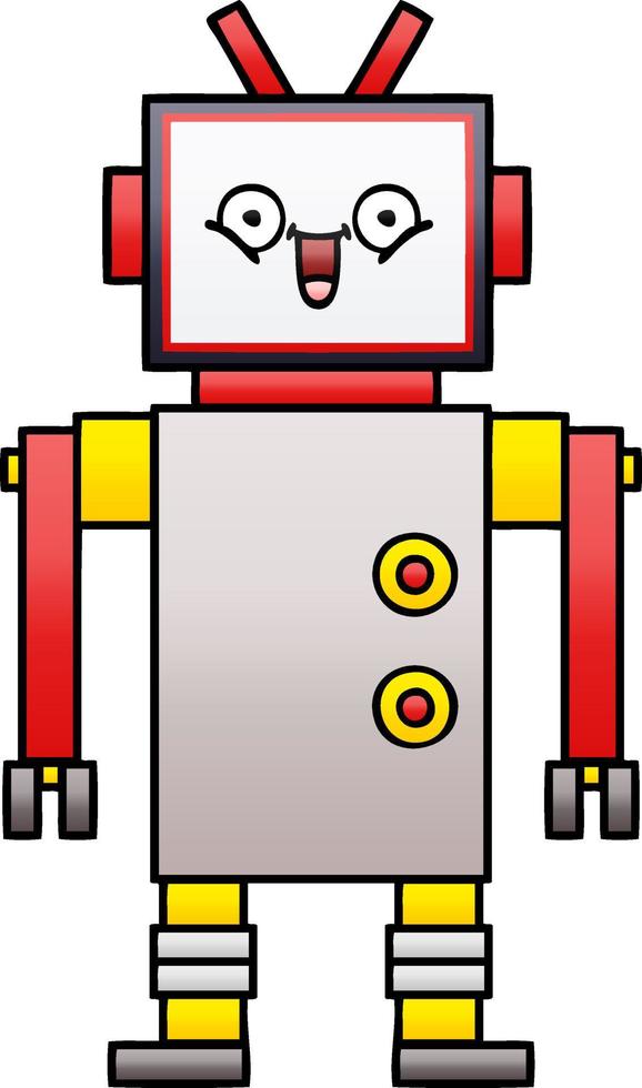 robot felice del fumetto sfumato sfumato vettore