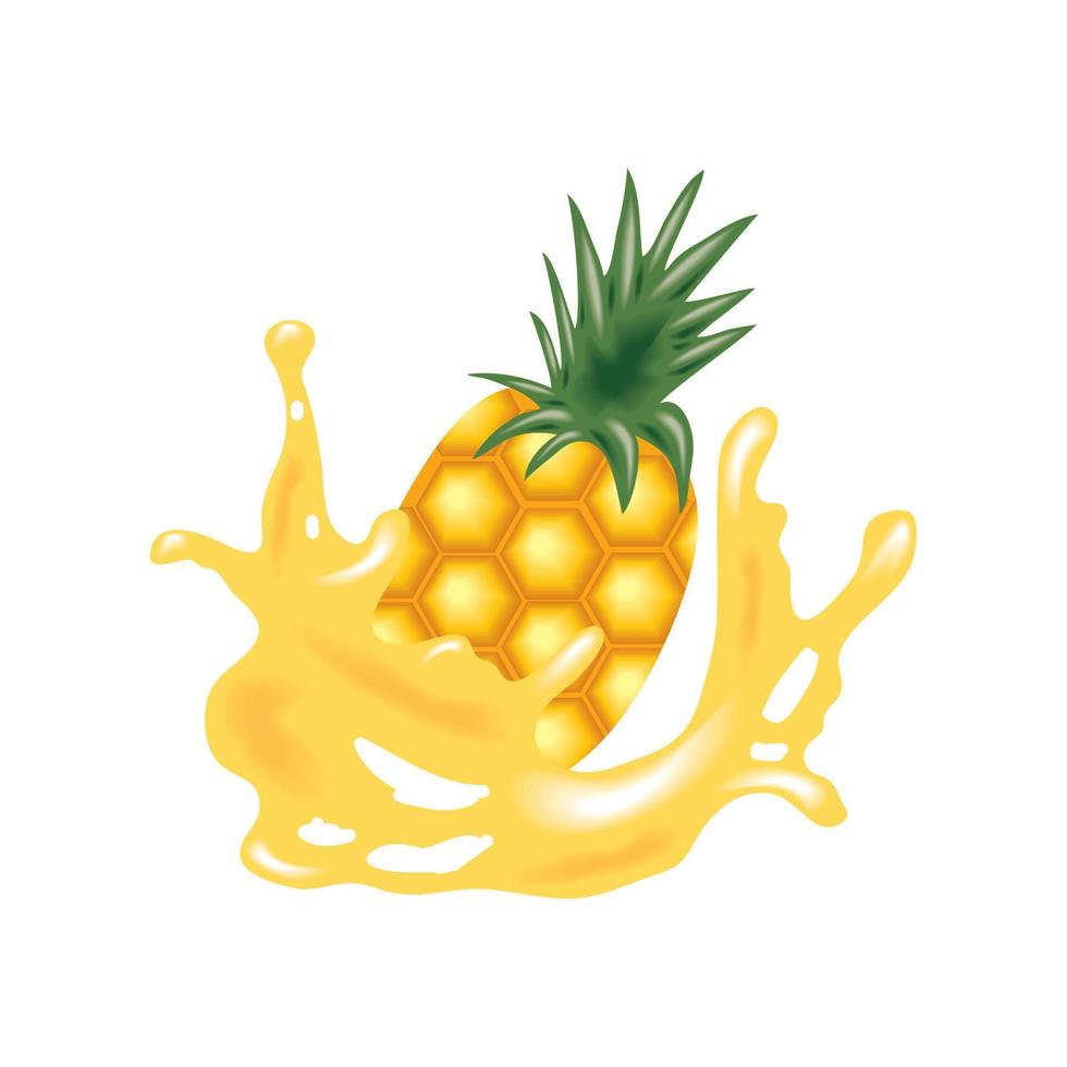 spruzzata fresca di ananas vettore