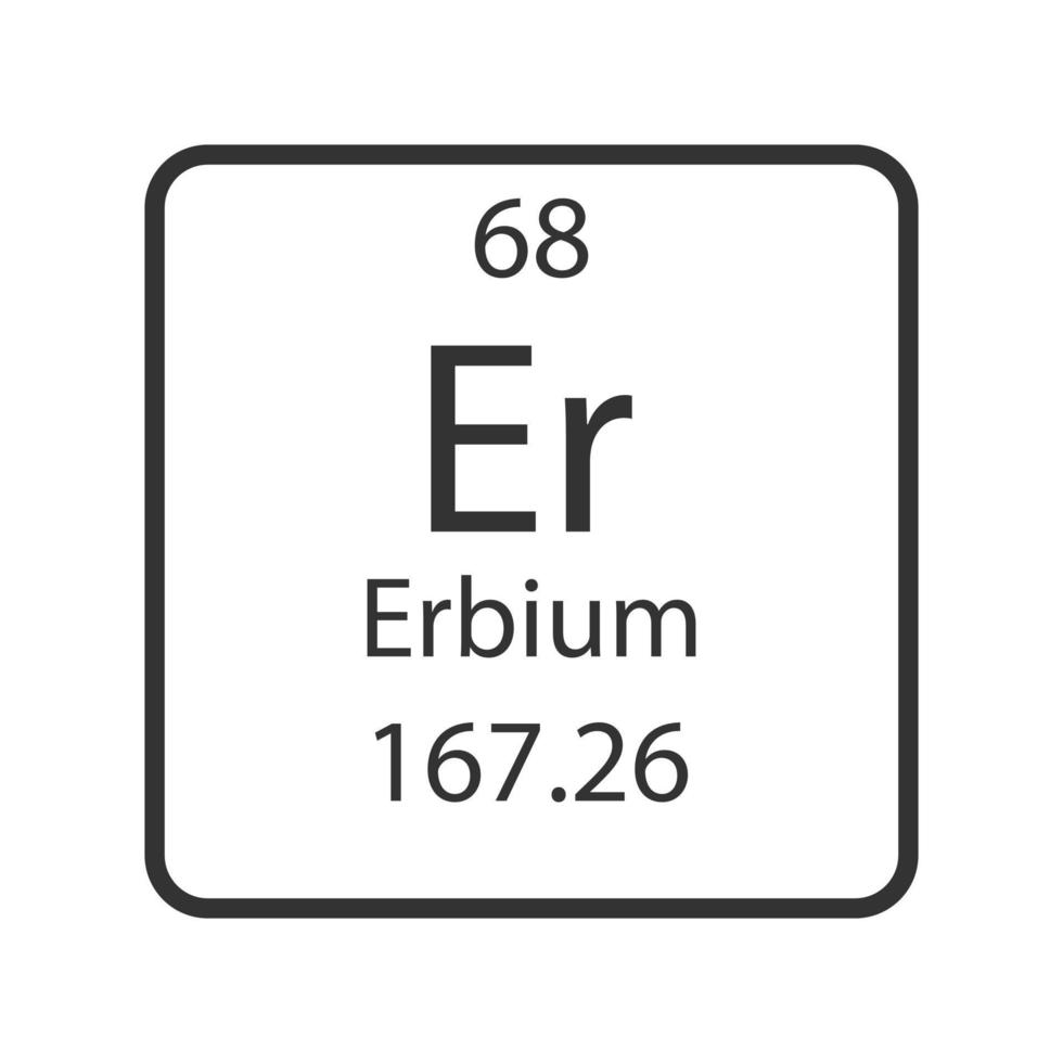 simbolo dell'erbio. elemento chimico della tavola periodica. illustrazione vettoriale. vettore
