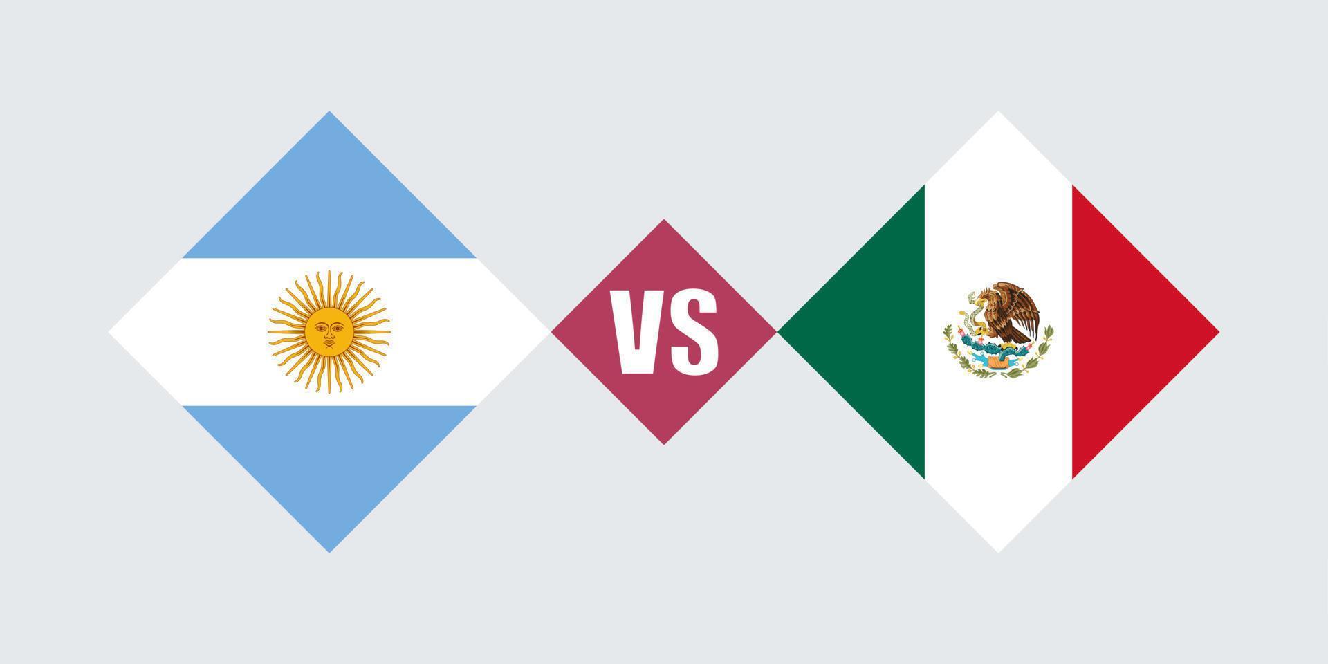 concetto di bandiera argentina vs messico. illustrazione vettoriale. vettore