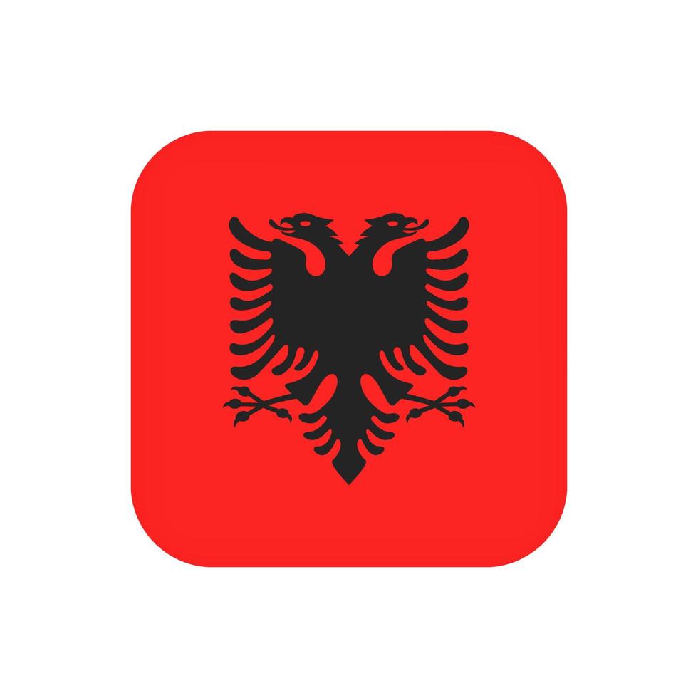 bandiera dell'albania, colori ufficiali. illustrazione vettoriale. vettore