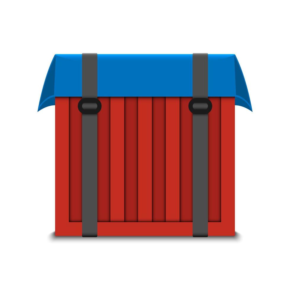 scatola di caduta dell'aria. scatola rossa forniture goccia isolato su sfondo bianco, illustrazione vettoriale