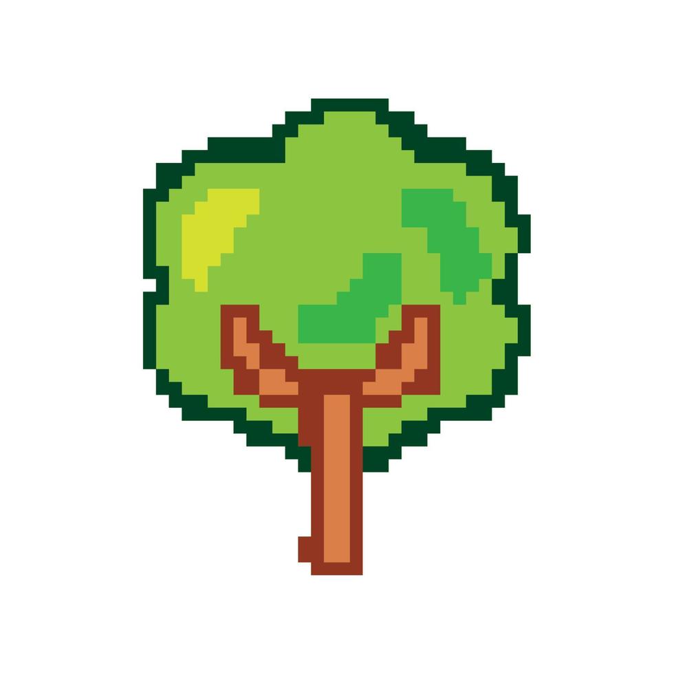 foresta di alberi pixelati vettore