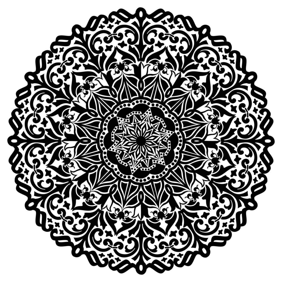 disegno del modello mandala con motivo orientale mandala disegnato a mano, vettoriale