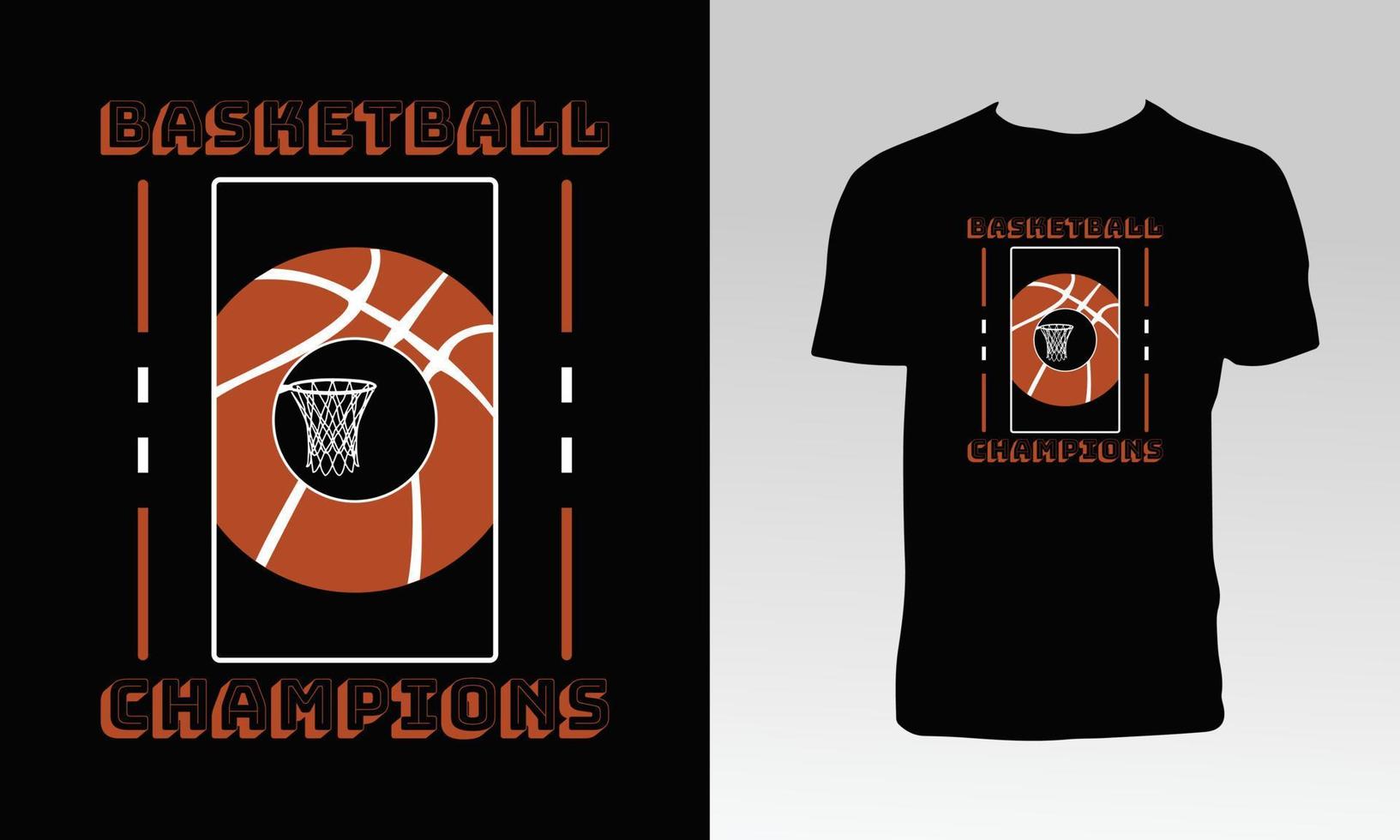 t-shirt da basket e design di abbigliamento vettore