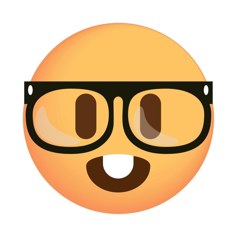 emoji faccia nerd vettore