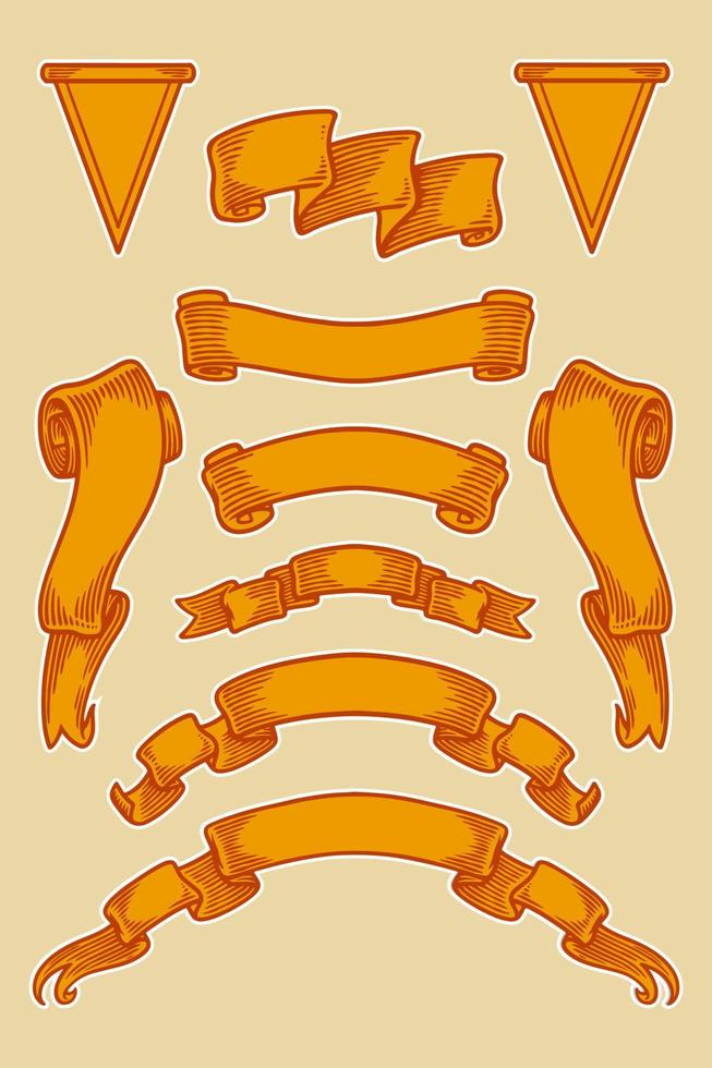 illustrazione vettoriale del set di banner a nastro